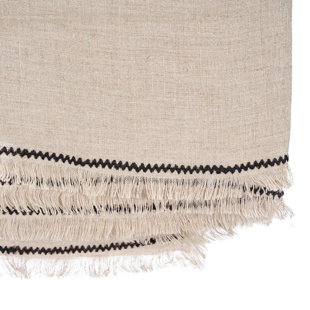 Hørdug 150×300 cm - naturlig sort