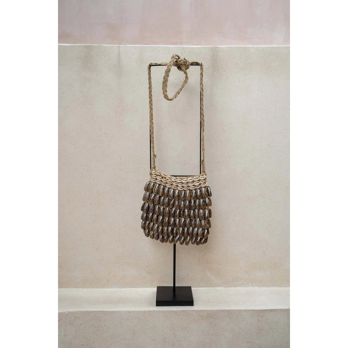 Muschelgeldbeutel auf Ständer - Cremefarben, 75 cm