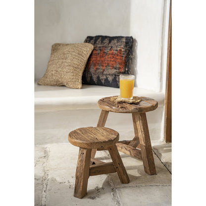Holzhocker Natur 27 × 27 × 24 cm – klein, hergestellt in Indonesien