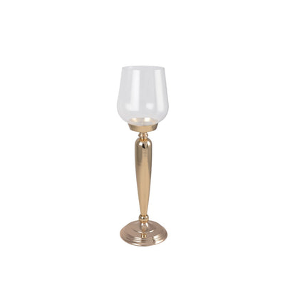 Høj metal lysestage, guld - 54,5 cm