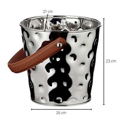 Stainless steel champagne cooler Gideon, hammered, 26 cm
