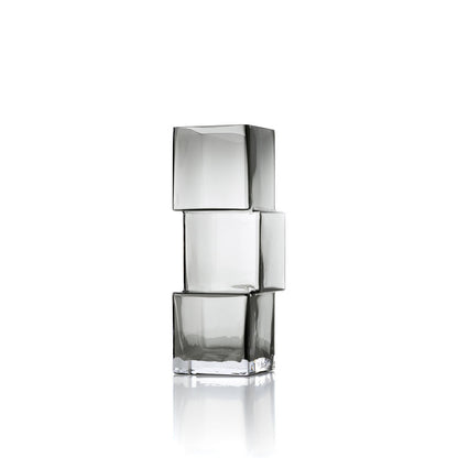 Rummikub glass vase, dark grey, medium