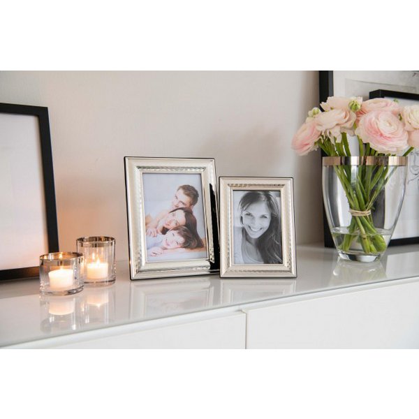 Håndpustet glasvase Charlotte, 20 cm - platinrand