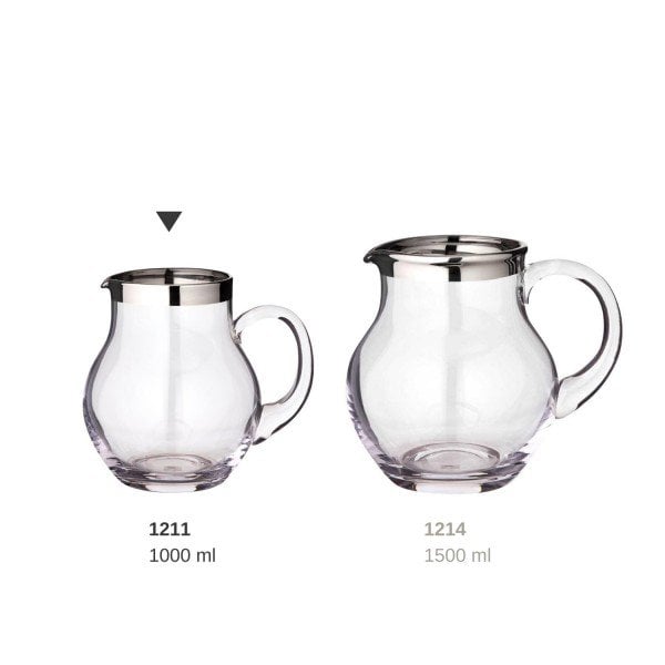 Kristallkaraffe Olivia 1,0 L – Platinrand, mundgeblasen