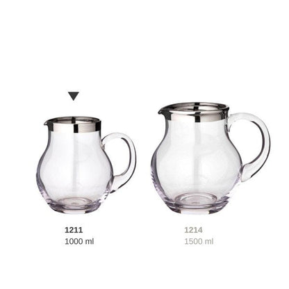 Kristallkaraffe Olivia 1,0 L – Platinrand, mundgeblasen