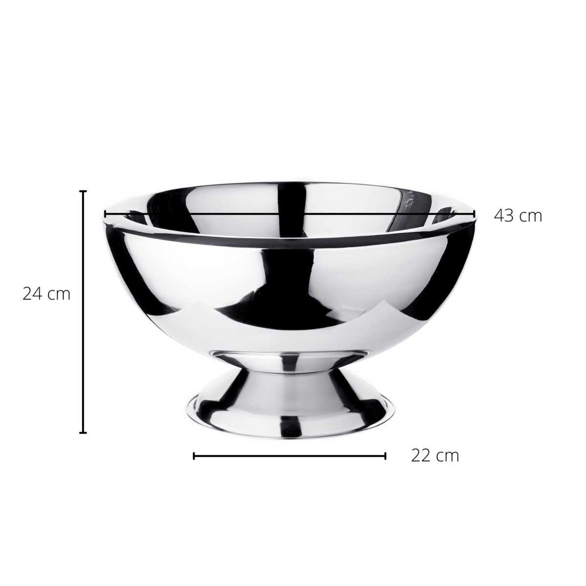 Doppelwandiger Champagnerkühler aus Edelstahl – 43 cm, hochglanzpoliert