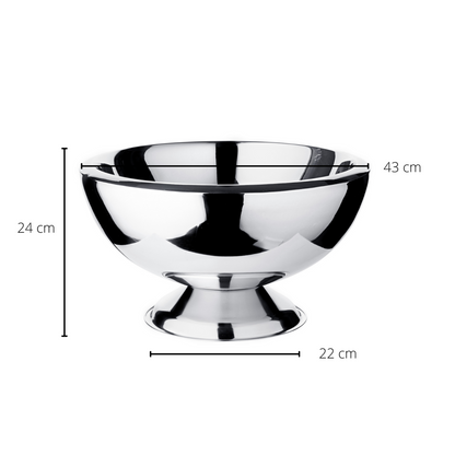 Doppelwandiger Champagnerkühler aus Edelstahl – 43 cm, hochglanzpoliert
