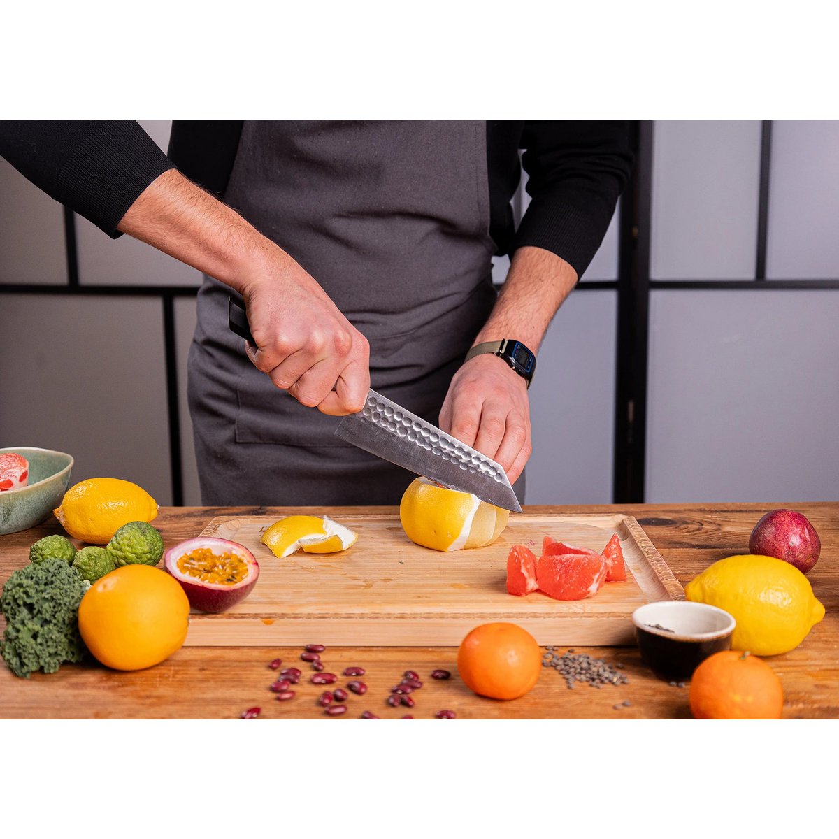 Santoku Starter-Set, 2 Messer - handgefertigter japanischer Stahl