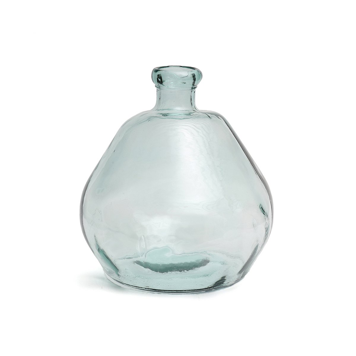 Recycled glass vase, large - blue