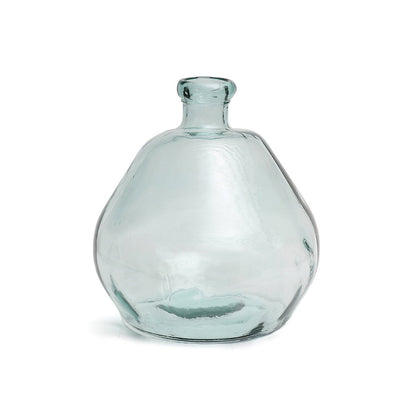 Recycled glass vase, large - blue