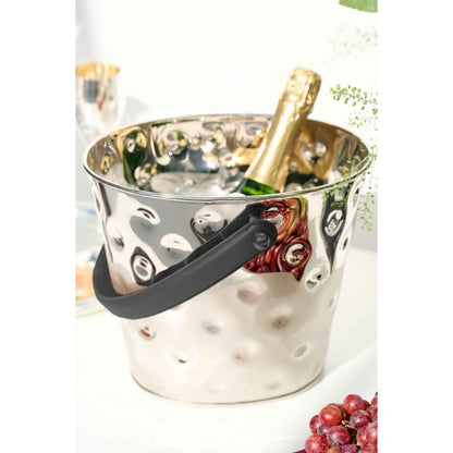 Stainless steel champagne cooler Gideon, hammered, 26 × 21 cm