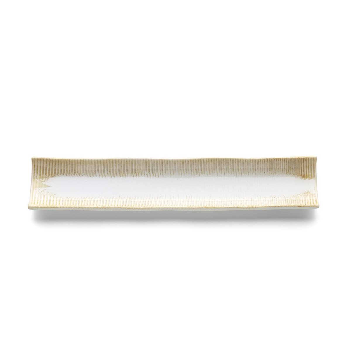 Ceramic long platter 39×8 cm - beige