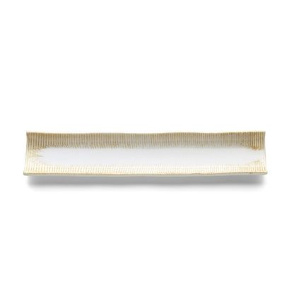 Ceramic long platter 39×8 cm - beige