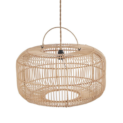Rattan-Pendelleuchte Arun – 55 cm breit, 30 cm hoch