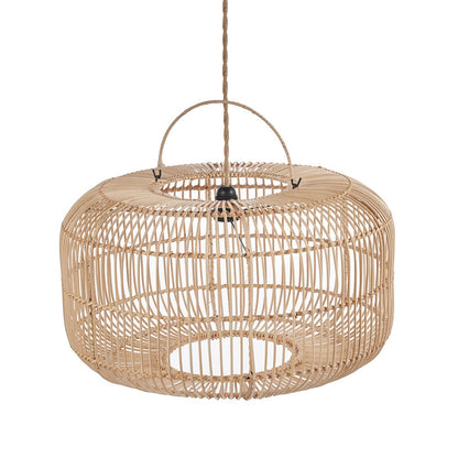 Rattan-Pendelleuchte Arun – 55 cm breit, 30 cm hoch