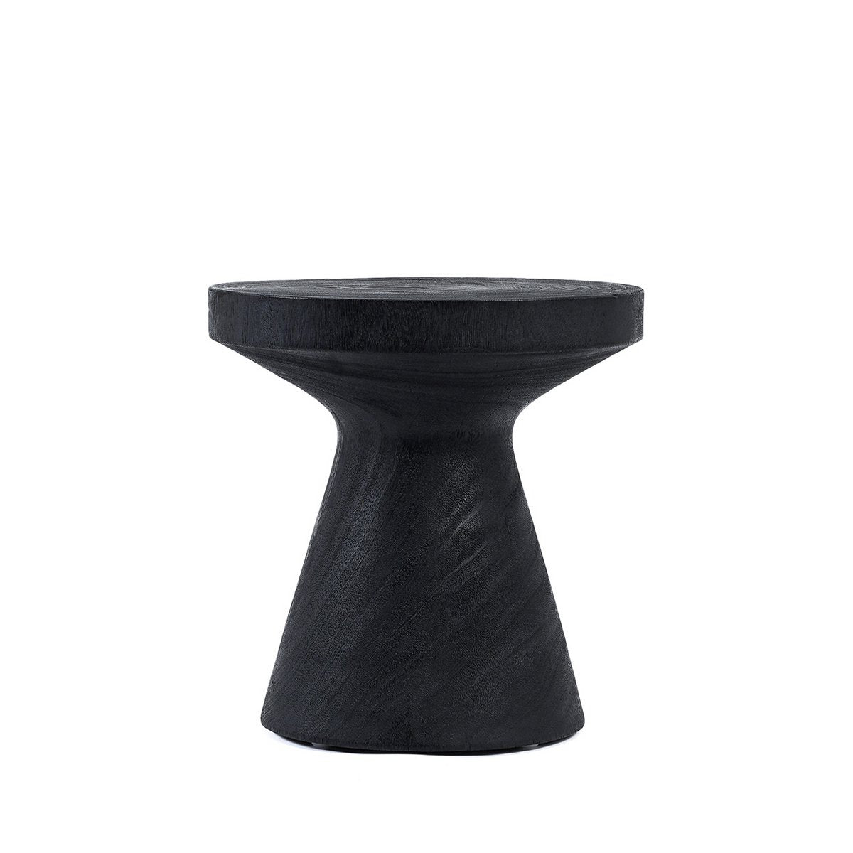 Suar wood side table, black finish - 40×40 cm