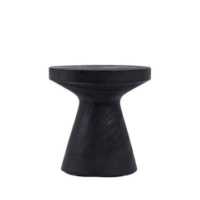 Suar wood side table, black finish - 40×40 cm