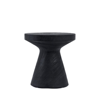 Suar wood side table, black finish - 40×40 cm