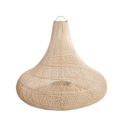 Rattan-Pendelleuchte Shala, beige – 77×57 cm