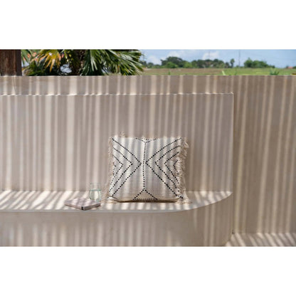 Cotton cushion cover 50×50 cm – natural black tribal, Indonesia
