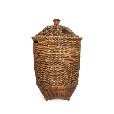 Wäschekorb Rattan 50 × 90 cm XL – natur-braun