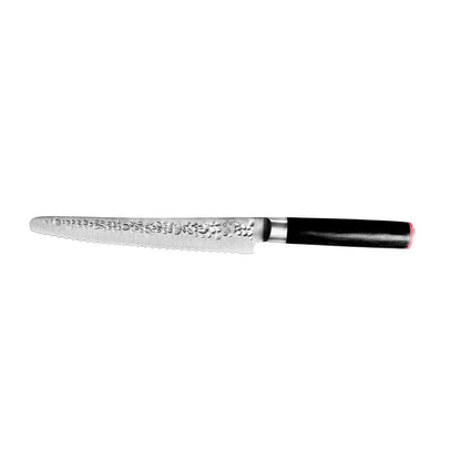 Edelstahl-Brotmesser mit Wellenschliff 200 mm – Pakkaholzgriff
