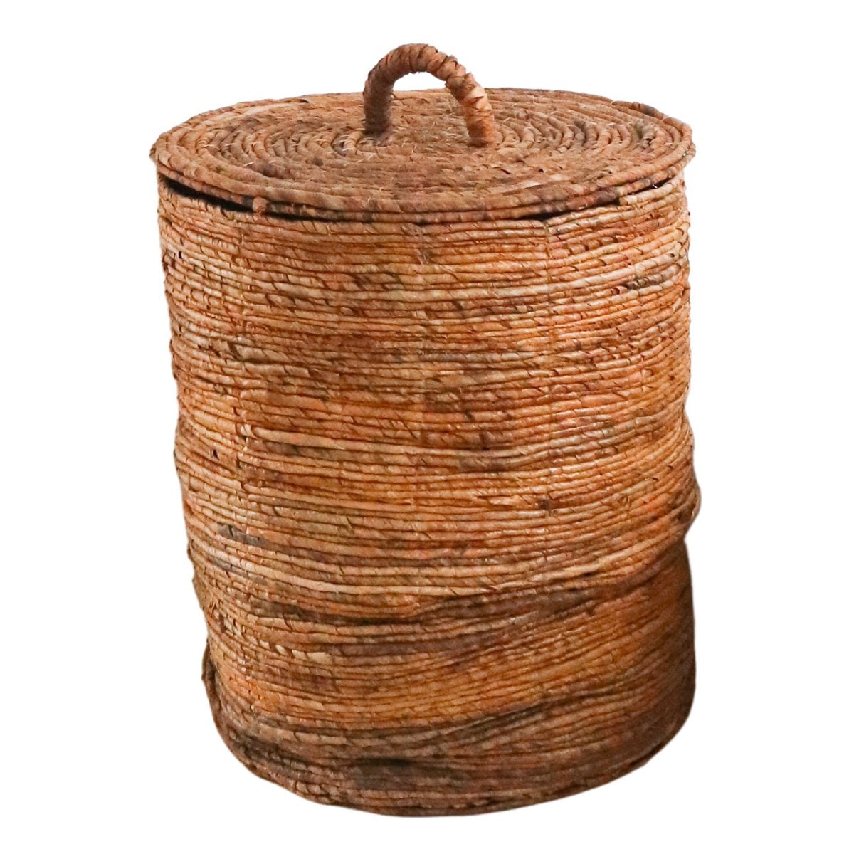 Banana fibre laundry basket OMBAK with lid - brown