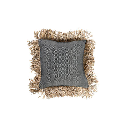 Bomuldspudebetræk 40×40 cm – naturfarvet og sort, Indonesien