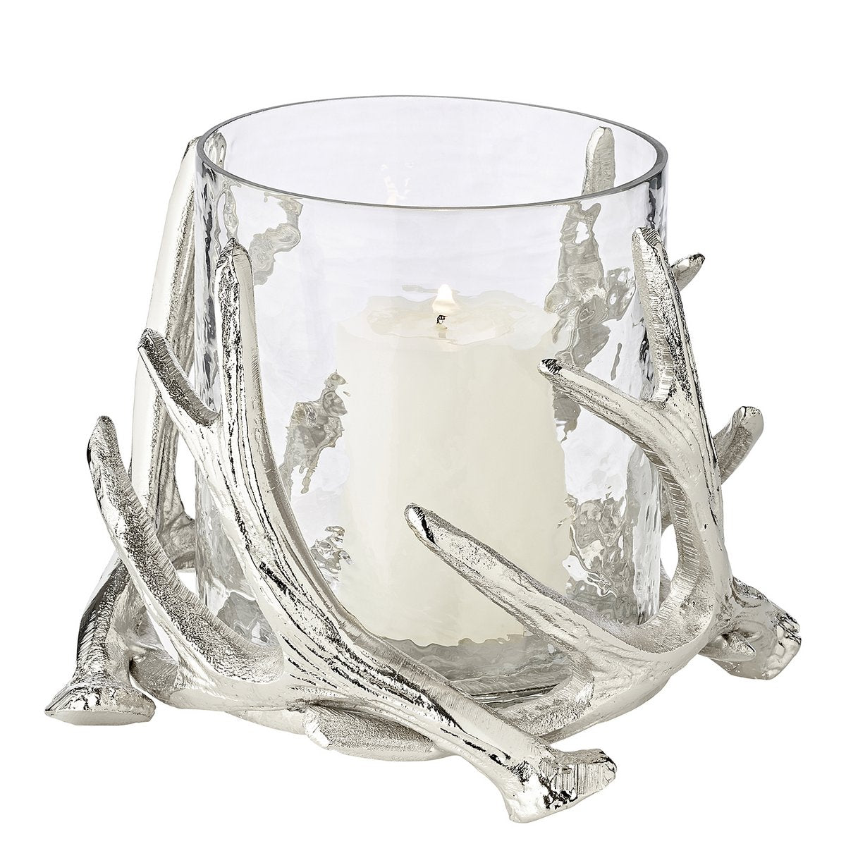 Aluminium lantern Kingston with antler design - 15 cm