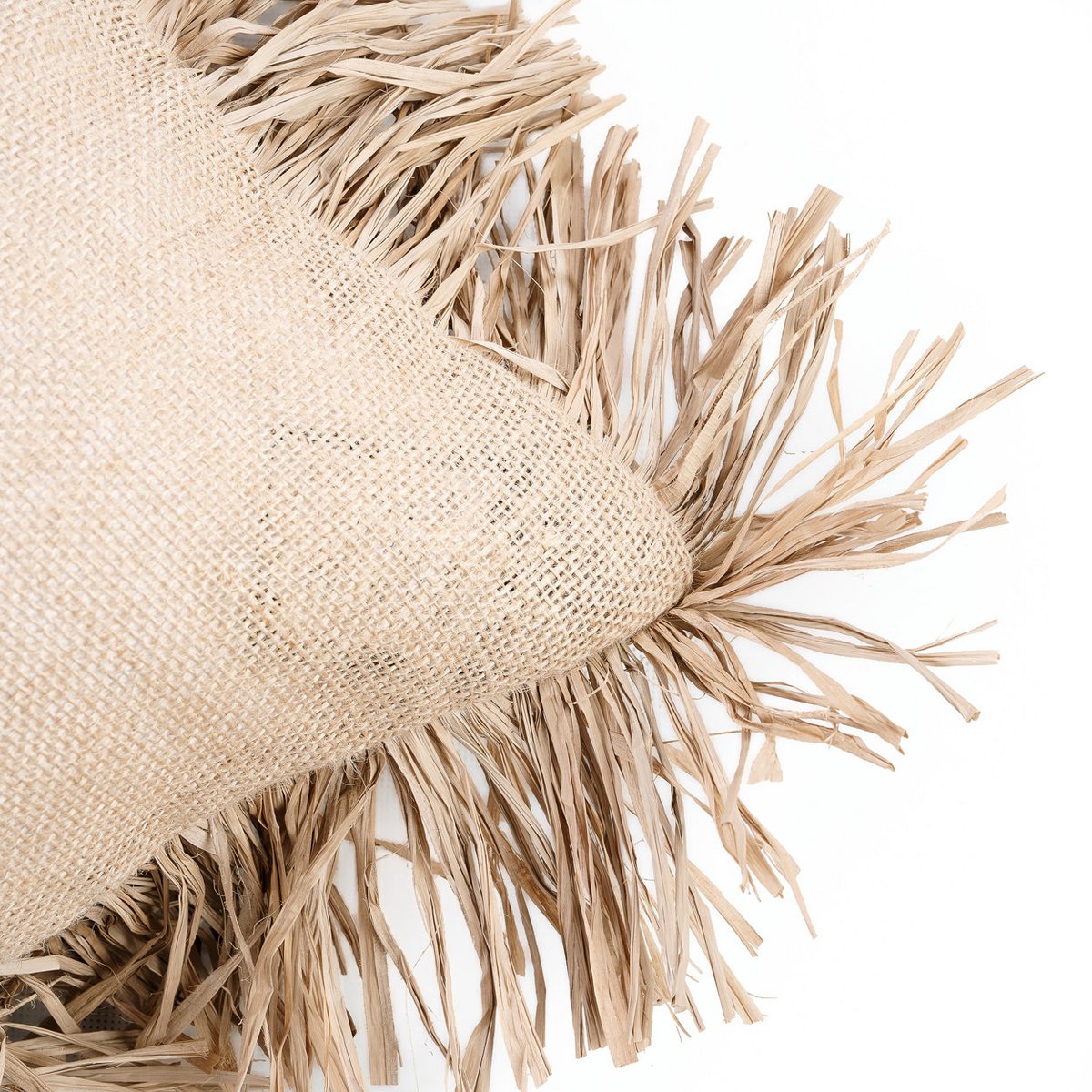 Kissenbezug aus Baumwolle mit Jute und Raffia – 30x50cm