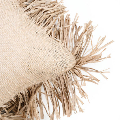 Kissenbezug aus Baumwolle mit Jute und Raffia – 30x50cm
