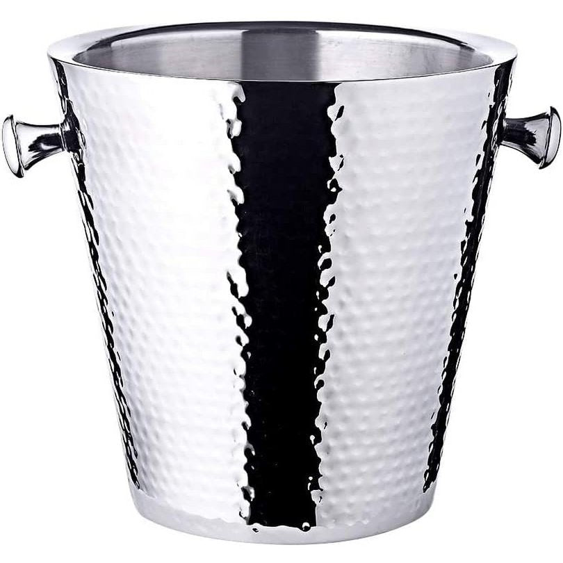 Stainless steel champagne cooler Valencia, 83 cm - hammered