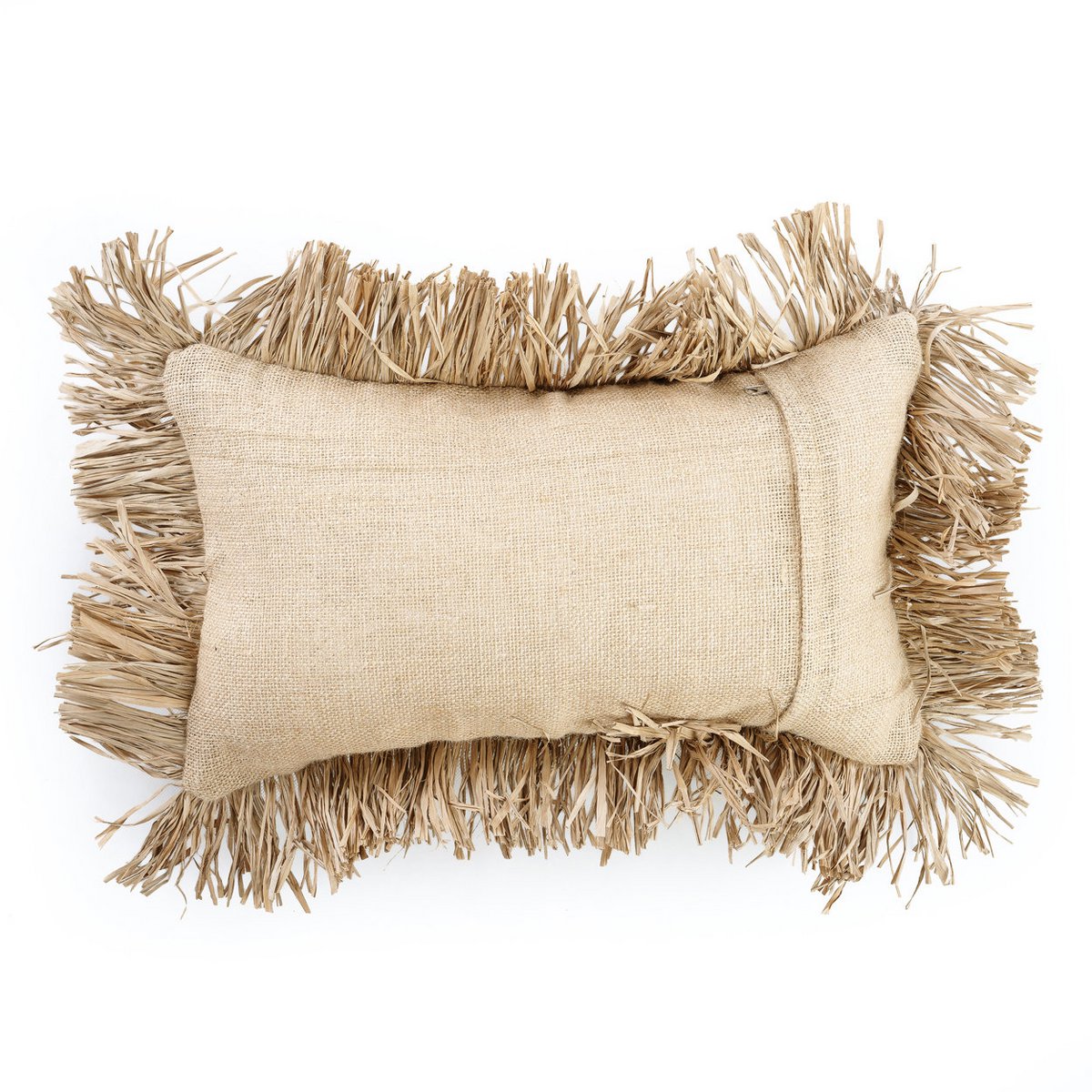 Kissenbezug aus Baumwolle mit Jute und Raffia – 30x50cm