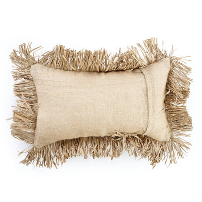 Kissenbezug aus Baumwolle mit Jute und Raffia – 30x50cm