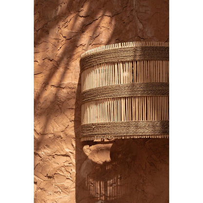 Rattan-Wandleuchte 45 cm – handgewebt, naturfarben