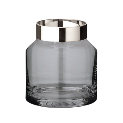 Crystal glass vase Gabi with platinum rim - 19 cm