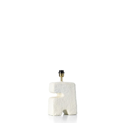 Papmaché bordlampe, hvid, lille - håndlavet