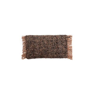 Hand-dyed cotton cushion cover 30×50 cm – black and copper