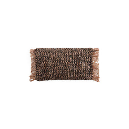 Handgefärbter Baumwollkissenbezug 30×50 cm – schwarz und kupfer