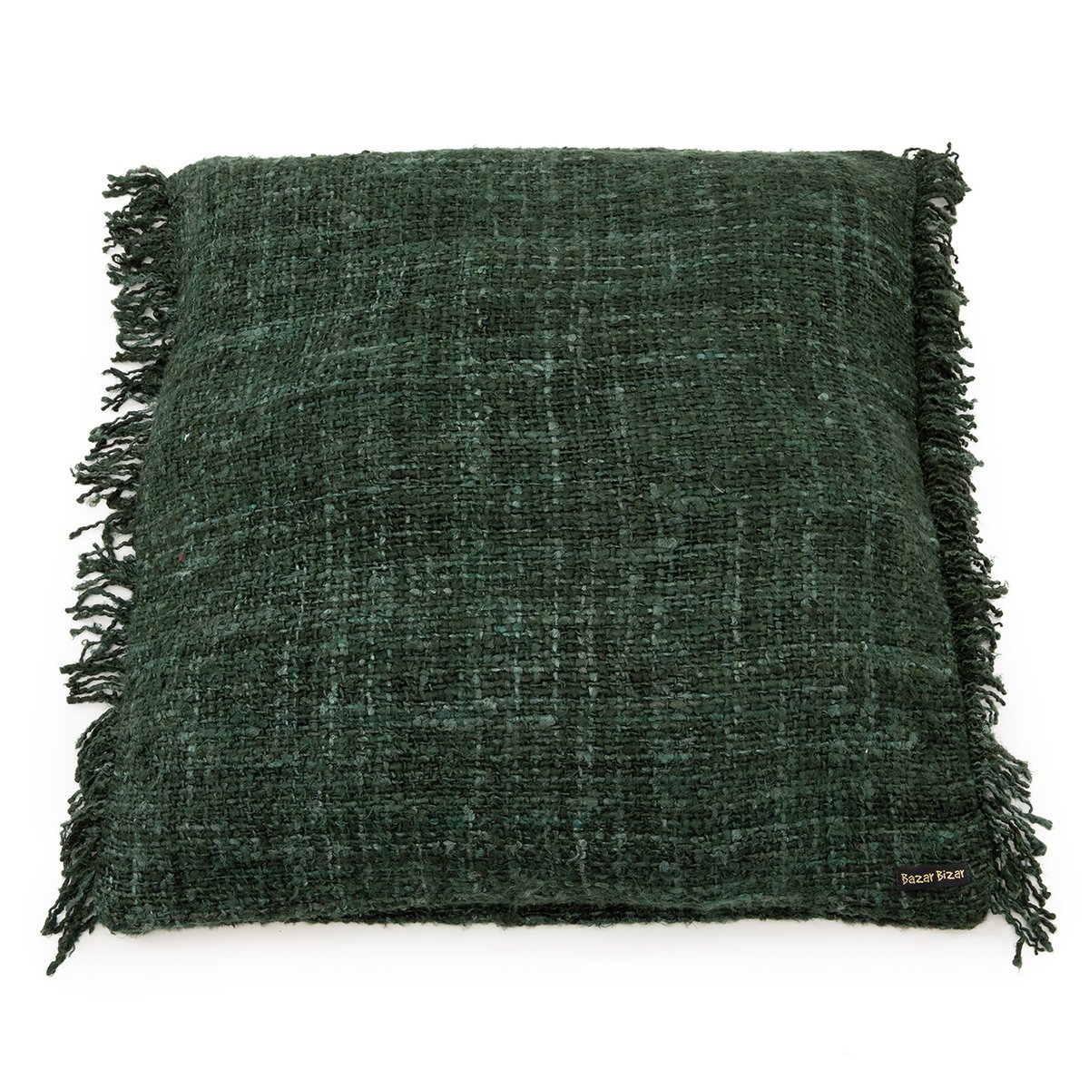 Baumwoll-Kissenbezug 60×60 cm – Waldgrün, hergestellt in Indien