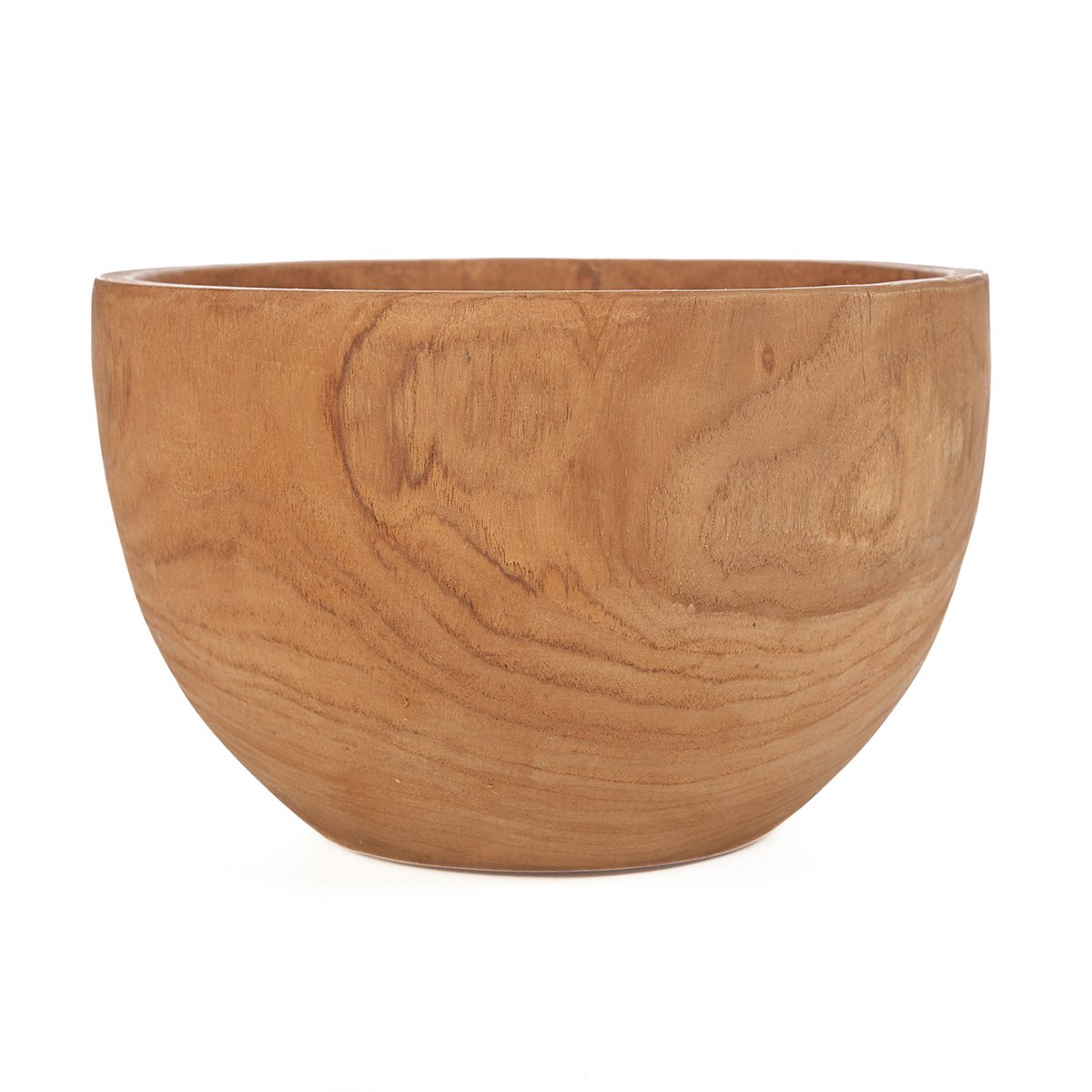 Teak bowl, round, 25 cm - natural curves