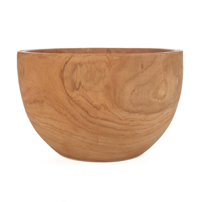 Teak bowl, round, 25 cm - natural curves