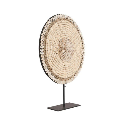 Shell standing decoration 30 × 40 cm – floral, beige & white