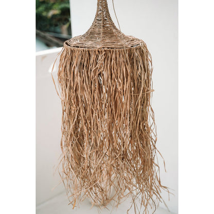Raffia-Hängeleuchte – 40 cm breit, 150 cm Abhängung
