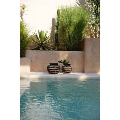 Terrakotta mavevase sort natur 33 × 27 cm – stor, Indonesien