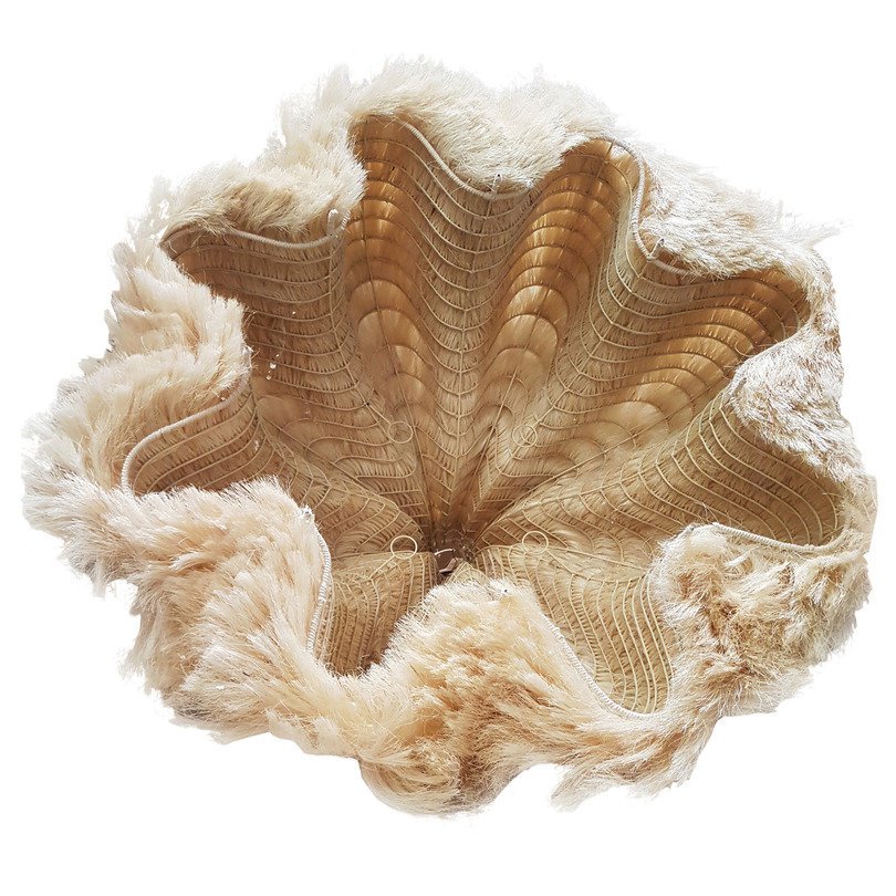 Hampe-pendellampe 110 cm – kuppelformet, håndvævet XL