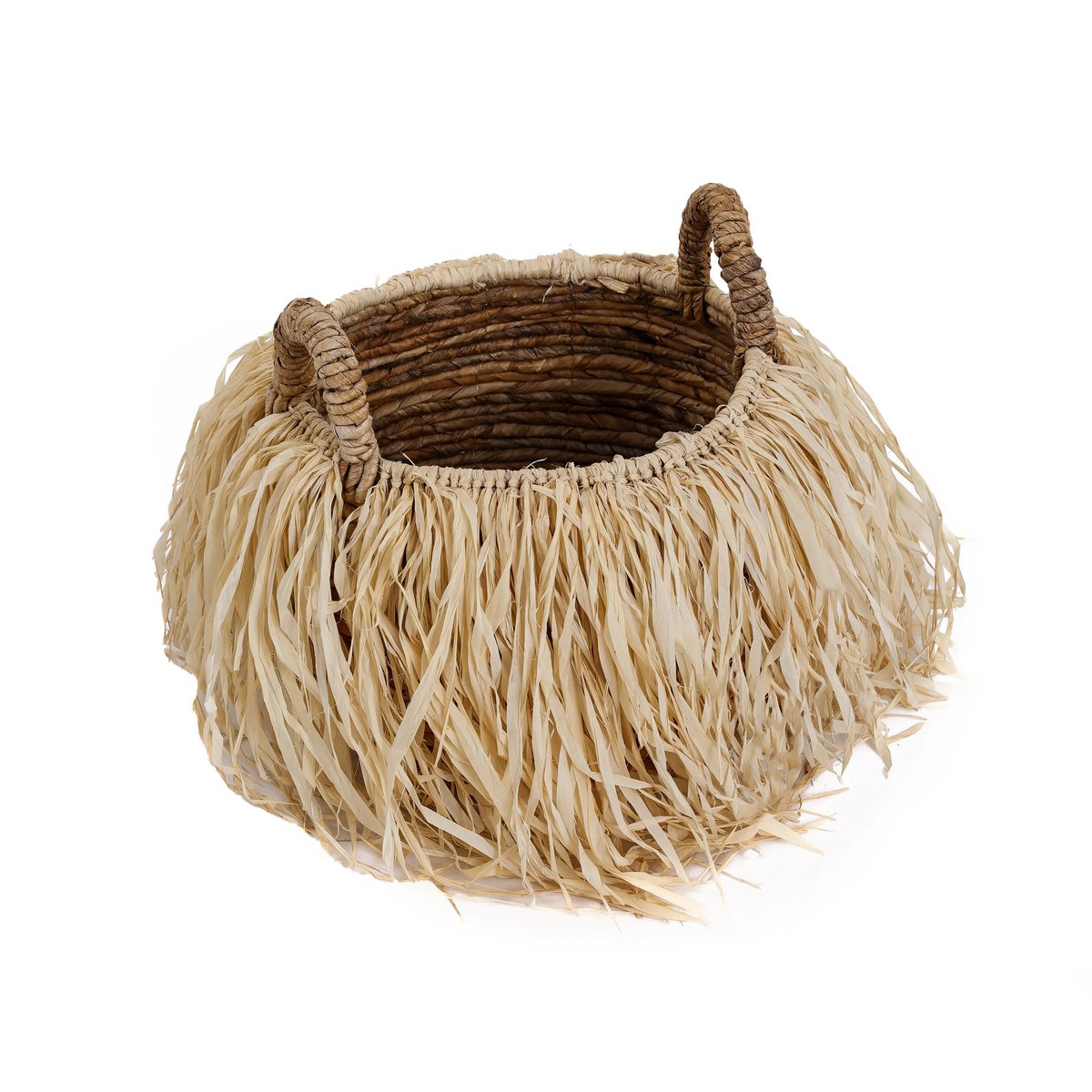 Raffiakorb mit Bananenblatt – Mittel, 33 cm