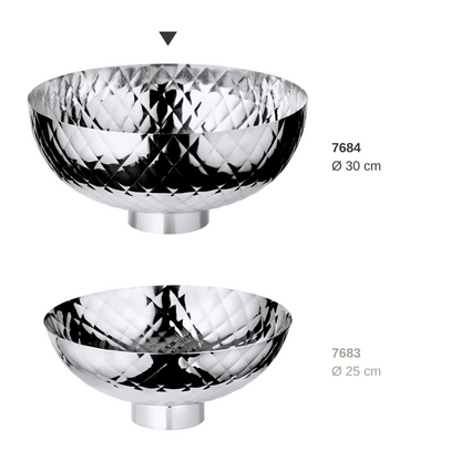 Hammered stainless steel serving bowl, Ø 30 cm × 14 cm high