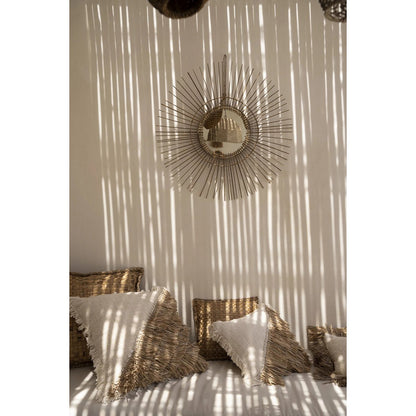 Rattan Wandspiegel, 80 cm – rund, tropisches Geflecht