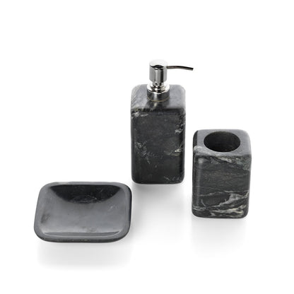 Marble toothbrush holder – marine black